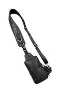 Load image into Gallery viewer, JONNY COTA aw23 OS LEATHER RACER BAG IN BLACK